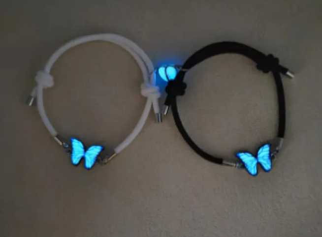 Collier Papillon Lumineux Intelligent Bleu