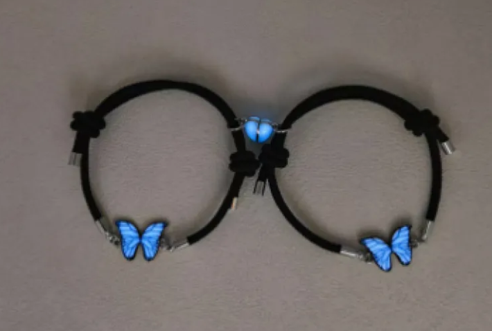 Collier Papillon Lumineux Intelligent Bleu