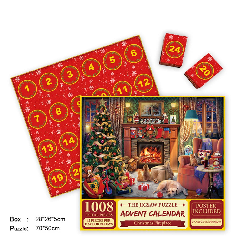 Joyeux puzzle de calendrier de l'Avent en Jigsaw