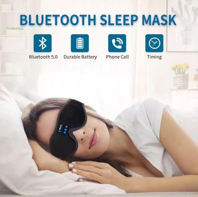 Masque de sommeil 3D Bluetooth 5.0 Stéréo Musique illimitée