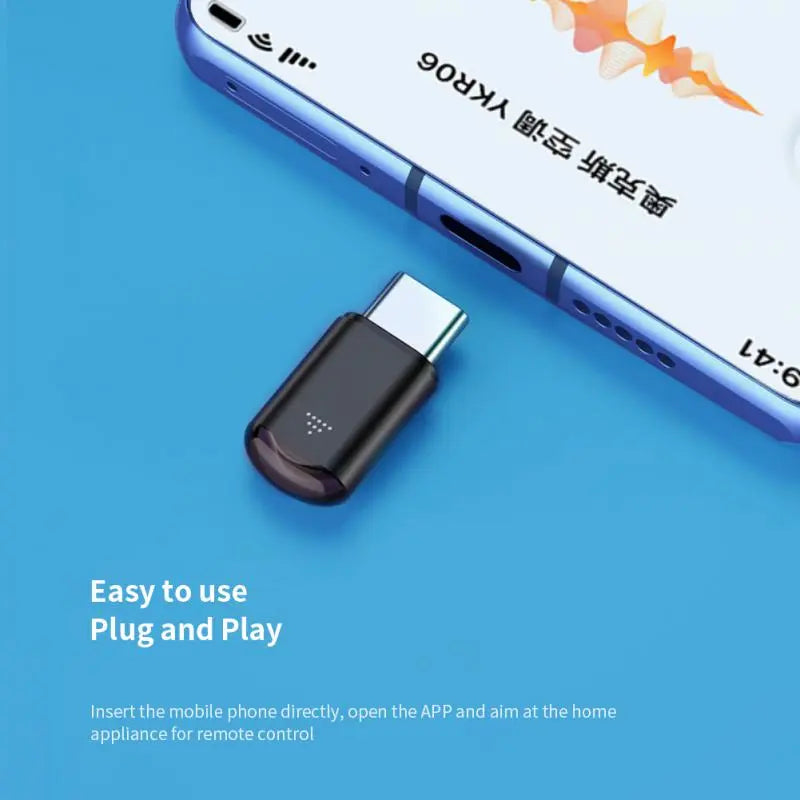 Adaptateur Mini Télécommande Infrarouge Intelligente Type-C Micro USB pour Téléphone Portable
