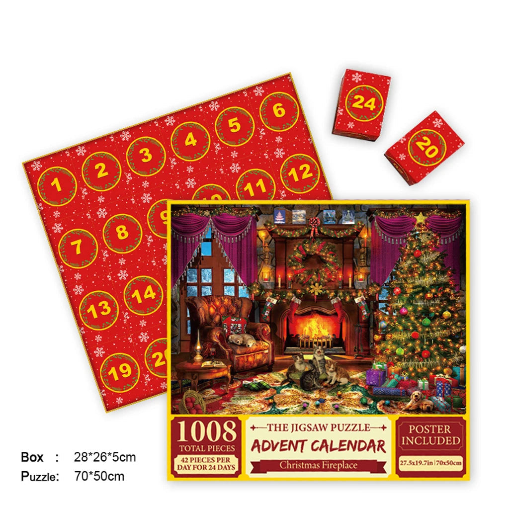 Joyeux puzzle de calendrier de l'Avent en Jigsaw