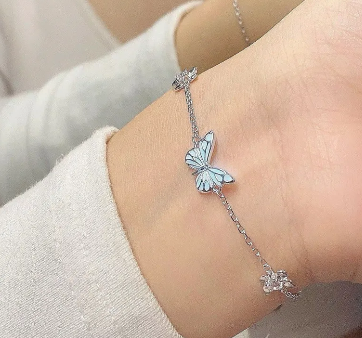 Collier Papillon Lumineux Intelligent Bleu